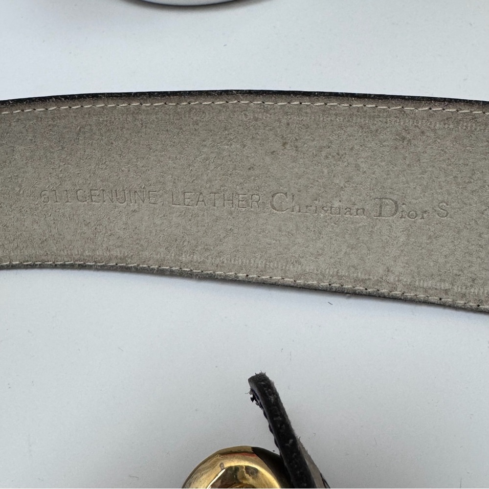 Vintage Christian Dior Leather Belt with CD Buckle - Picture 5 of 5